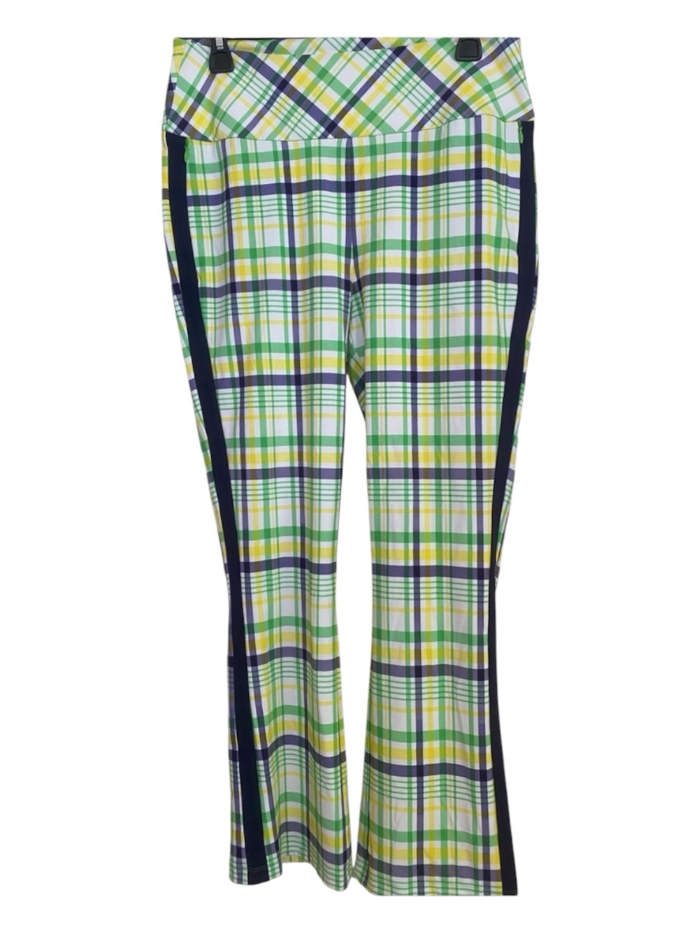 Kinona Size Medium Picnic Plaid Tailored Golf Pants in Green, Yellow, Blue NWOT